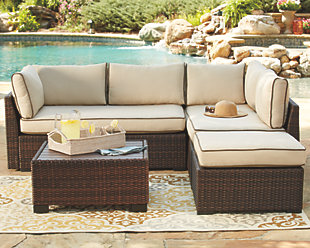 outdoor couches ... large loughran 4-piece outdoor sectional set, , rollover YMLLBXI