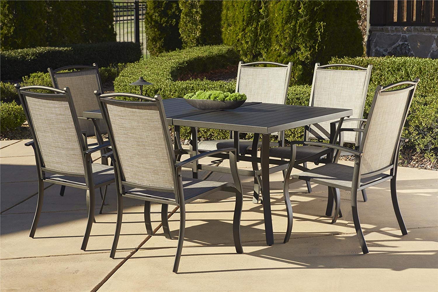 outdoor dining sets amazon.com: cosco outdoor 7 piece serene ridge aluminum patio dining set, RTGEVOJ