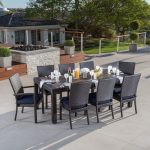 outdoor dining sets evansville 9 piece outdoor dining set with cushion RZUKJDP