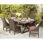 outdoor dining sets hampton bay woodbury 7-piece wicker outdoor patio dining set with chili TYFXNPA