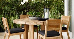 outdoor dining table larnaca outdoor round dining table | williams sonoma OXQQZBW