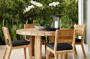 outdoor dining table larnaca outdoor round dining table | williams sonoma OXQQZBW