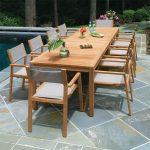 outdoor dining table summit 10ft infinity dining table, shown with summit stacking armchairs in OGNRBWP