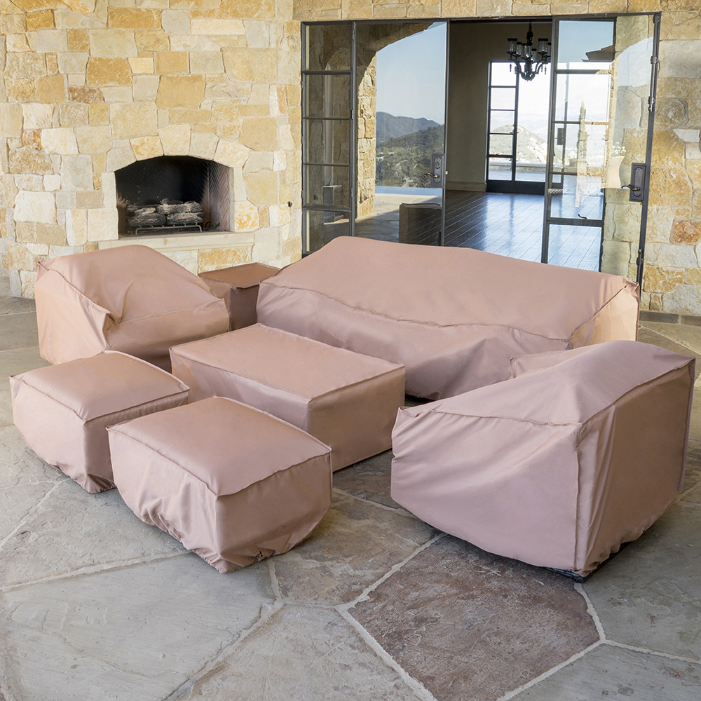 outdoor furniture covers portofino™ comfort 7pc furniture cover set HUSBRWU