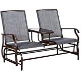 outdoor gliders outsunny 2 person outdoor mesh fabric patio double glider chair w/center UUZBTVR