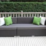 outdoor lounge outdoor wicker 3 seater lounge charcoal hazelnut with charcoal fabric DBXOARF