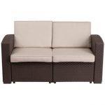 outdoor loveseat clifford faux rattan loveseat with cushion TCAMUSN