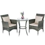 outdoor rattan furniture costway 3pcs patio rattan furniture set chairs u0026 table garden coffee HNJIRGM
