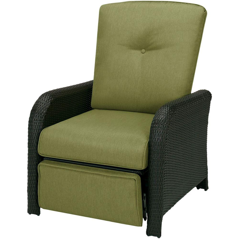 outdoor recliner hanover strathmere 1-piece outdoor reclining patio lounge chair with  cilantro green YUPJJGL