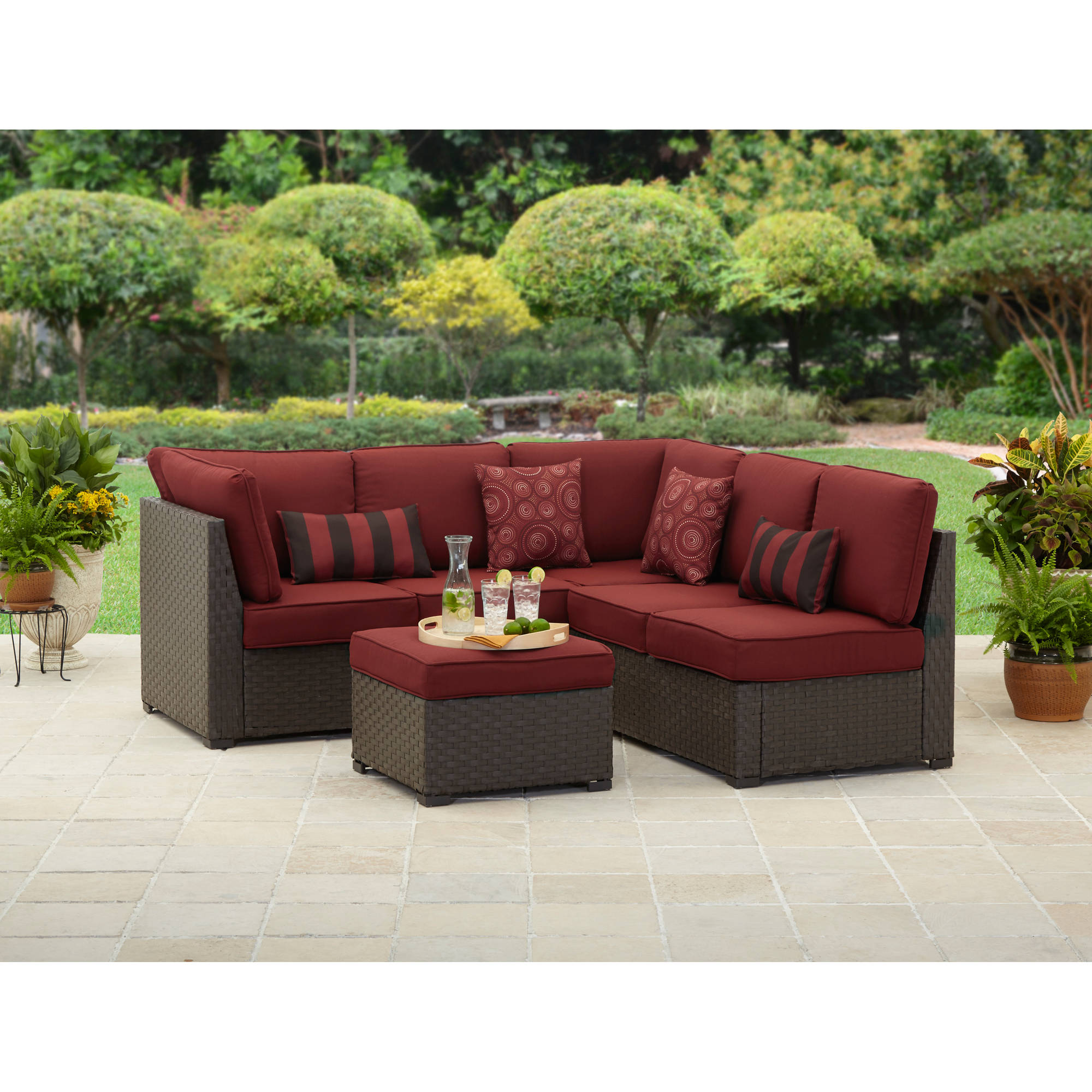 outdoor sectional sofa better homes and gardens rush valley 3-piece outdoor sectional - walmart.com KNNDJHP