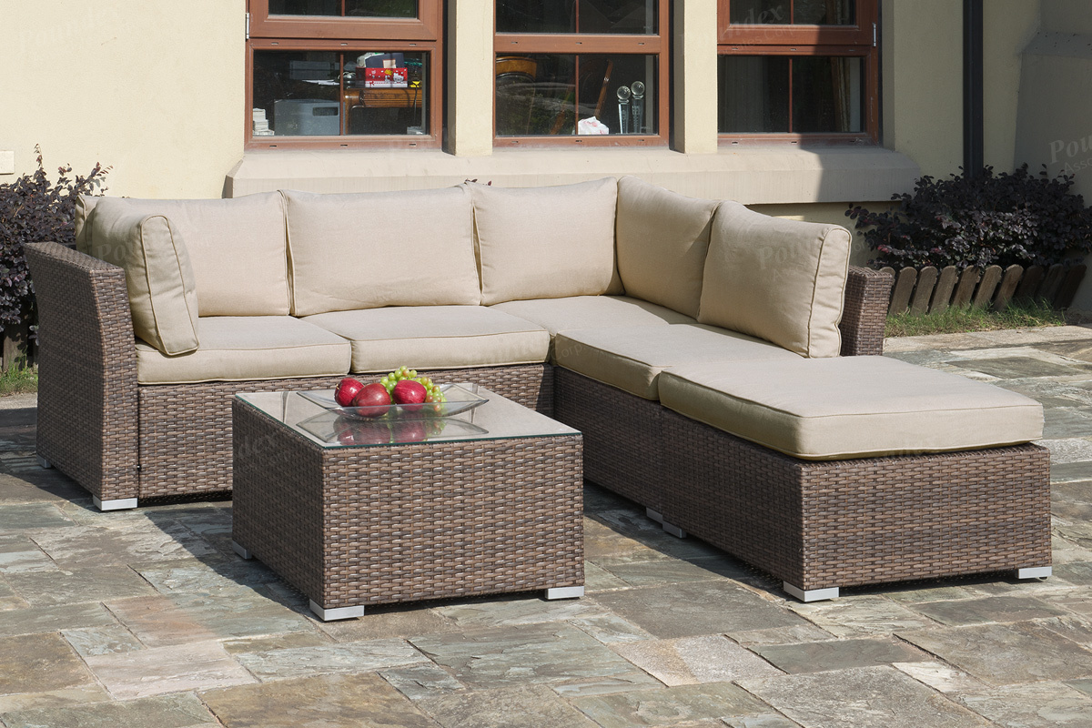 outdoor sectional sofa lizkona outdoor patio 4-pcs sectional sofa set by poundex | outdoor APWLKEA