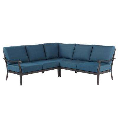 outdoor sectional sofa riley 3-piece metal outdoor sectional set with charleston cushions QEZZSGO
