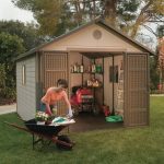 outdoor shed amazon.com : lifetime 6433 outdoor storage shed with windows, 11 by 11 PWROGXV