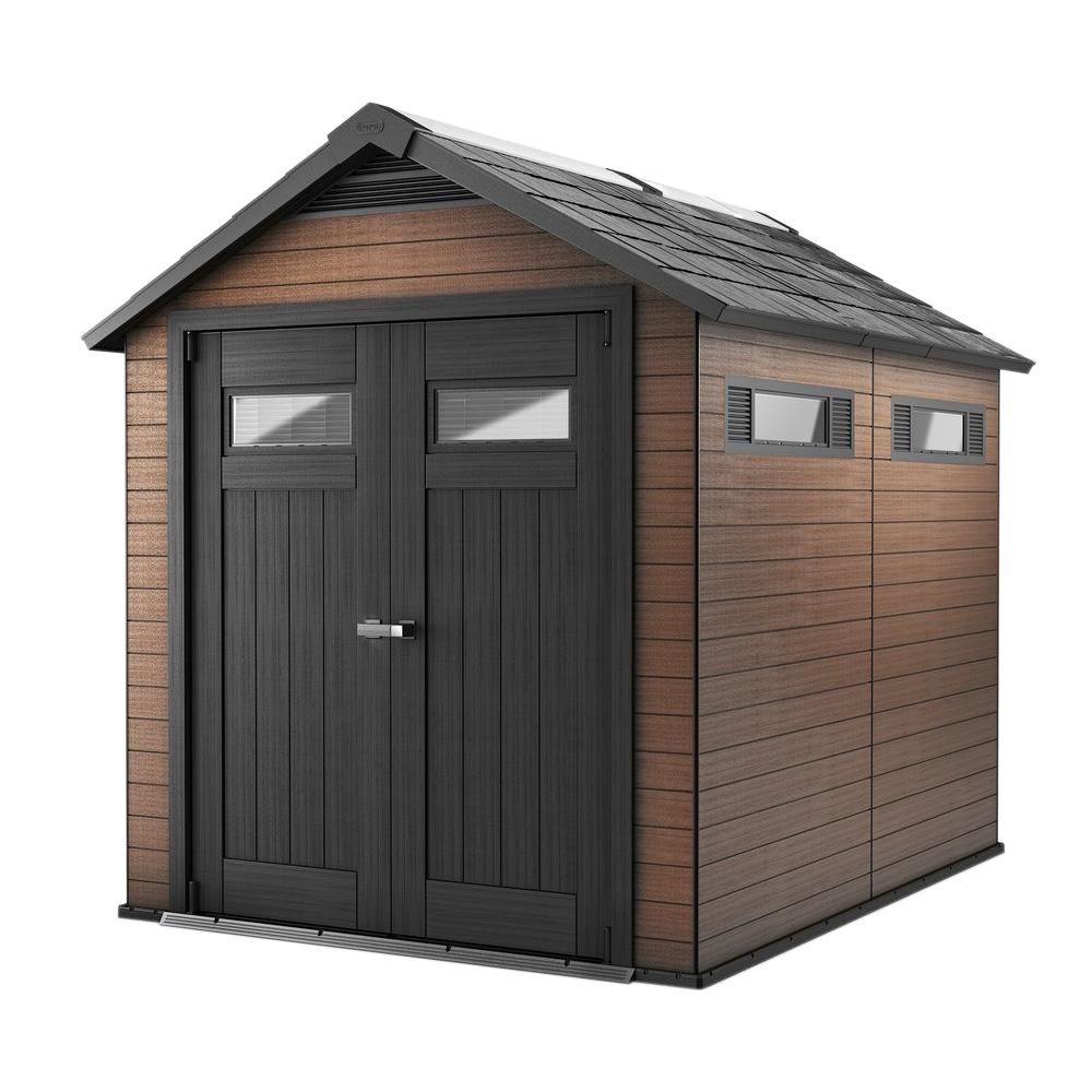 outdoor shed wood and plastic composite shed FJIPJIP