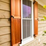 outdoor shutters red cedar cabin shutters KIFUHKL
