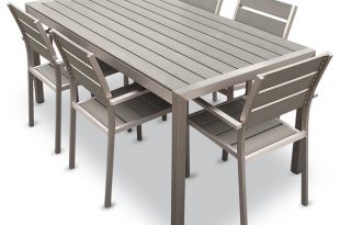 outdoor table and chairs outdoor aluminum resin 7-piece dining table and chairs set GMBHKPU