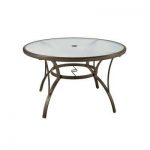 outdoor table commercial grade aluminum brown round outdoor dining table RCJILYK