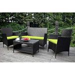 outdoor wicker furniture merax 4-piece outdoor pe rattan wicker sofa and chairs set rattan patio YPINZCI