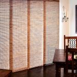 panel track blinds custom woven wood panel track compliments the dining room furniture SNSHHVX