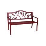 patio benches garden treasures 23.5-in w x 50.4-in l red steel patio bench USPWLSQ