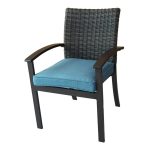 patio chair allen + roth atworth set of 4 aluminum dining chairs with peacockblue MKMHYKF