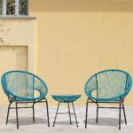 patio chair sarcelles woven wicker patio chairs by corvus (set of 2) (blue - QXDWJBB