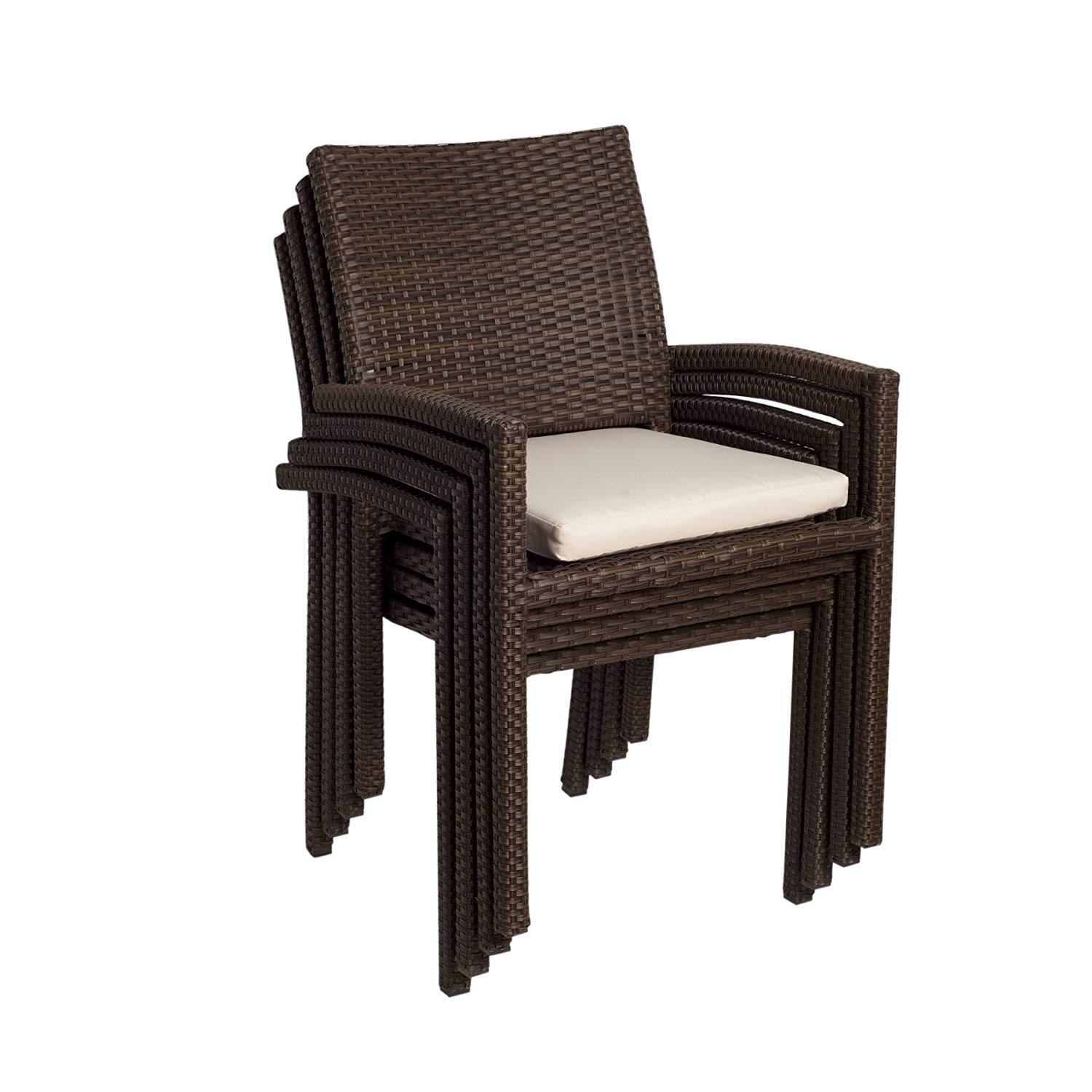 patio dining chairs amazon.com : atlantic liberty stackable armchairs, pack of 4 : patio dining WYBVEHV