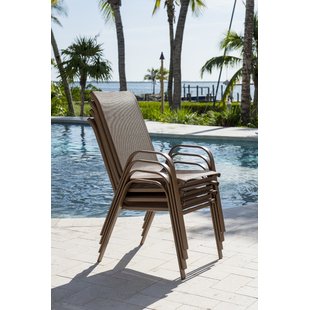 patio dining chairs café stacking patio dining chair (set of 4) PFRQOAZ
