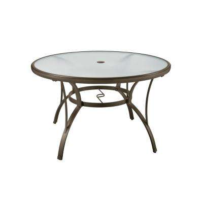 patio dining table commercial grade aluminum brown round outdoor dining table OJSGWXL