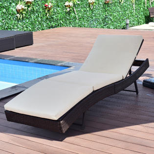 patio lounge chairs goplus patio sun bed adjustable pool wicker lounge chair outdoor furniture KKSODUV