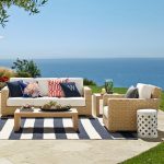 patio rug patio stripe indoor/outdoor rug, dress blue | williams sonoma EPAYINX