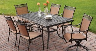 patio table and chairs hampton bay niles park 7-piece sling patio dining set NAWUTEJ