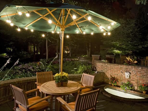 patio umbrella lights the 11 best diy outdoor lighting ideas EKETWRA