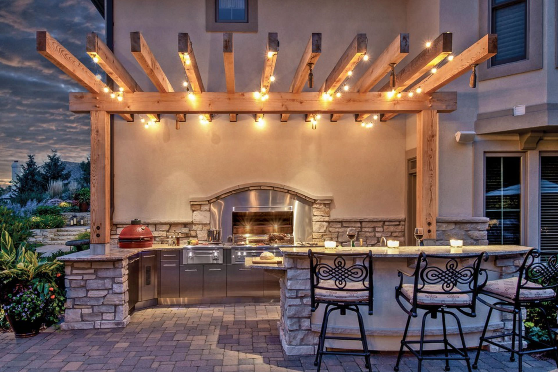 pergola lighting danver stainless outdoor kitchens EZRPOUK