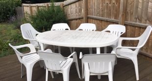 plastic garden furniture 8 seat white plastic garden table chair set in ipswich LOHLSWT