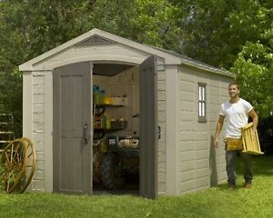 plastic garden shed image is loading keter-factor-8-x-11-plastic-garden-shed- NLZGIZX