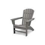 plastic outdoor chairs polywood traditional curveback slate grey plastic outdoor patio adirondack  chair UTBEIYW