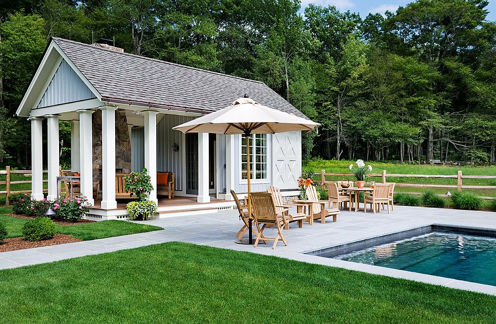 pool house ideas ... gorgeous pool house also provides sheltered outdoor lounge and  additional CLQRPOD