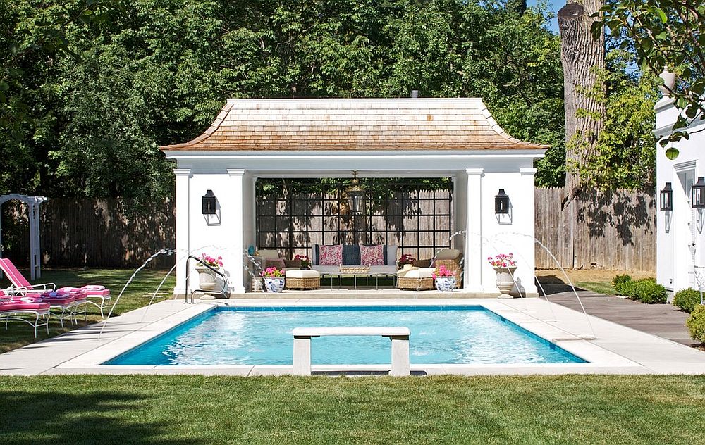 pool house ideas view in gallery matching decor and common hues inside and outside the AZENTHT