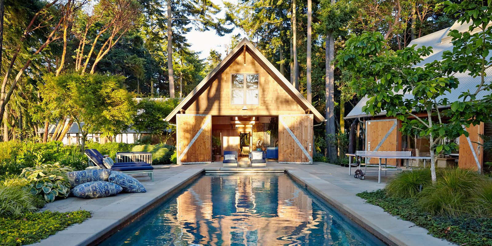 pool house ideas watson and reid embellished the rear facade of the british colonial-style BHEOZQC