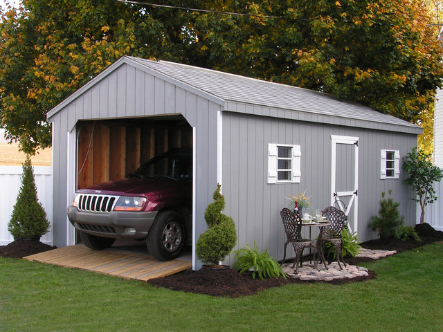 prefab one car garage sheds traditional-shed NKCABHD