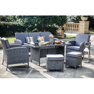 resin patio furniture nazzaro 6 piece dining set with cushions DJQGYGJ