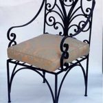 retro style wrought iron furniture, vintage chair with a cushion HSLYTMX