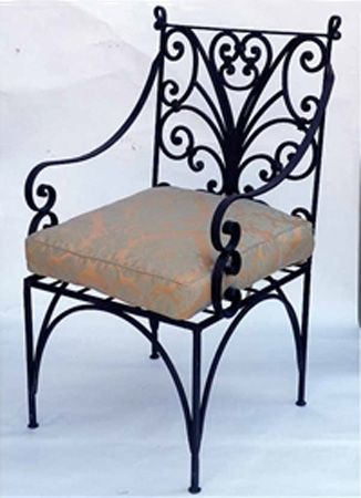 retro style wrought iron furniture, vintage chair with a cushion HSLYTMX