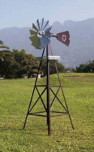 rustic garden windmill by online discount mart. $129.95. rural  flavorgalvanized steel6 DQBVVHG