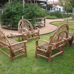 rustic outdoor furniture, two chairs and loveseat country style wooden  chairs JLAJTUB
