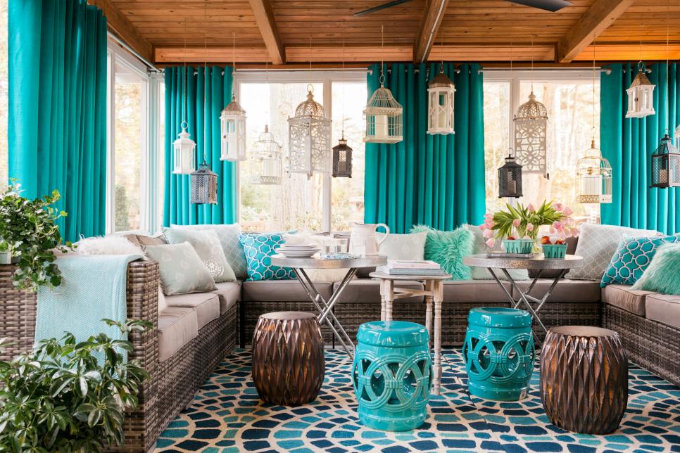 screened in porch ideas small screened-in porch decorating ideas | hgtv OGMJZBV