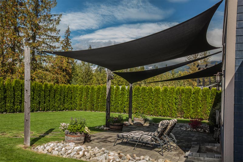 shade sails can be used in combination to create intricate shade solutions PDROZKN