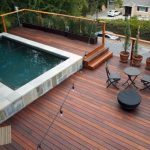 small pool cool backyard decking ideas XRZQKYT