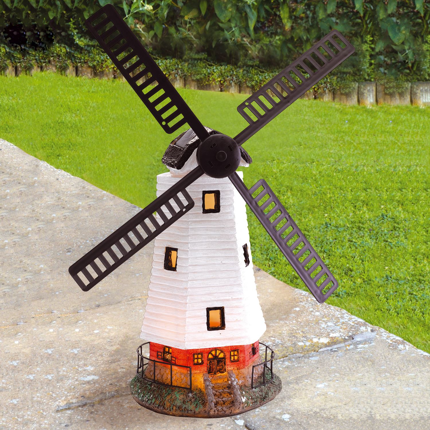 solar powered light up traditional garden windmill decorative FLZDUMO
